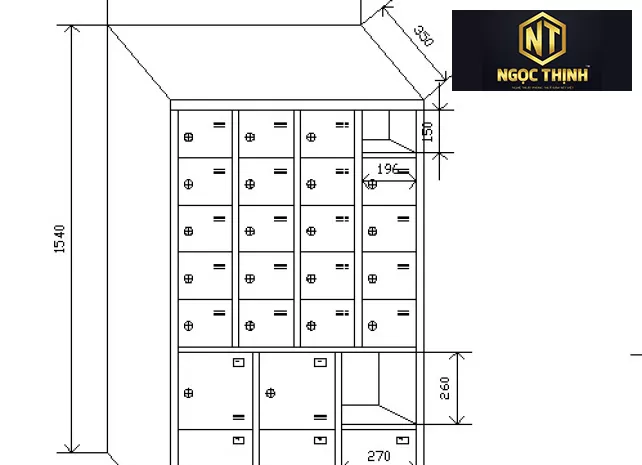 Tủ locker-Tủ giữ điện thoại 20 ngăn kế hợp 6 ngăn đựng đồ cá nhân